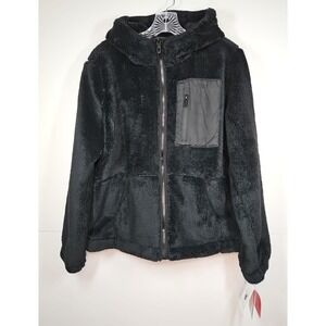 Spyder Women's Black Sherpa Fleece Full Zip Hooded Jacket Size Large NWT